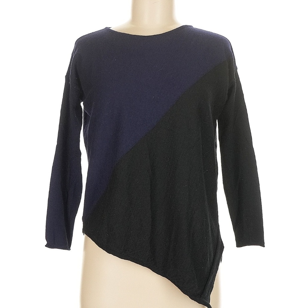 Alice + Olivia Navy Colorblock Wool Sweater